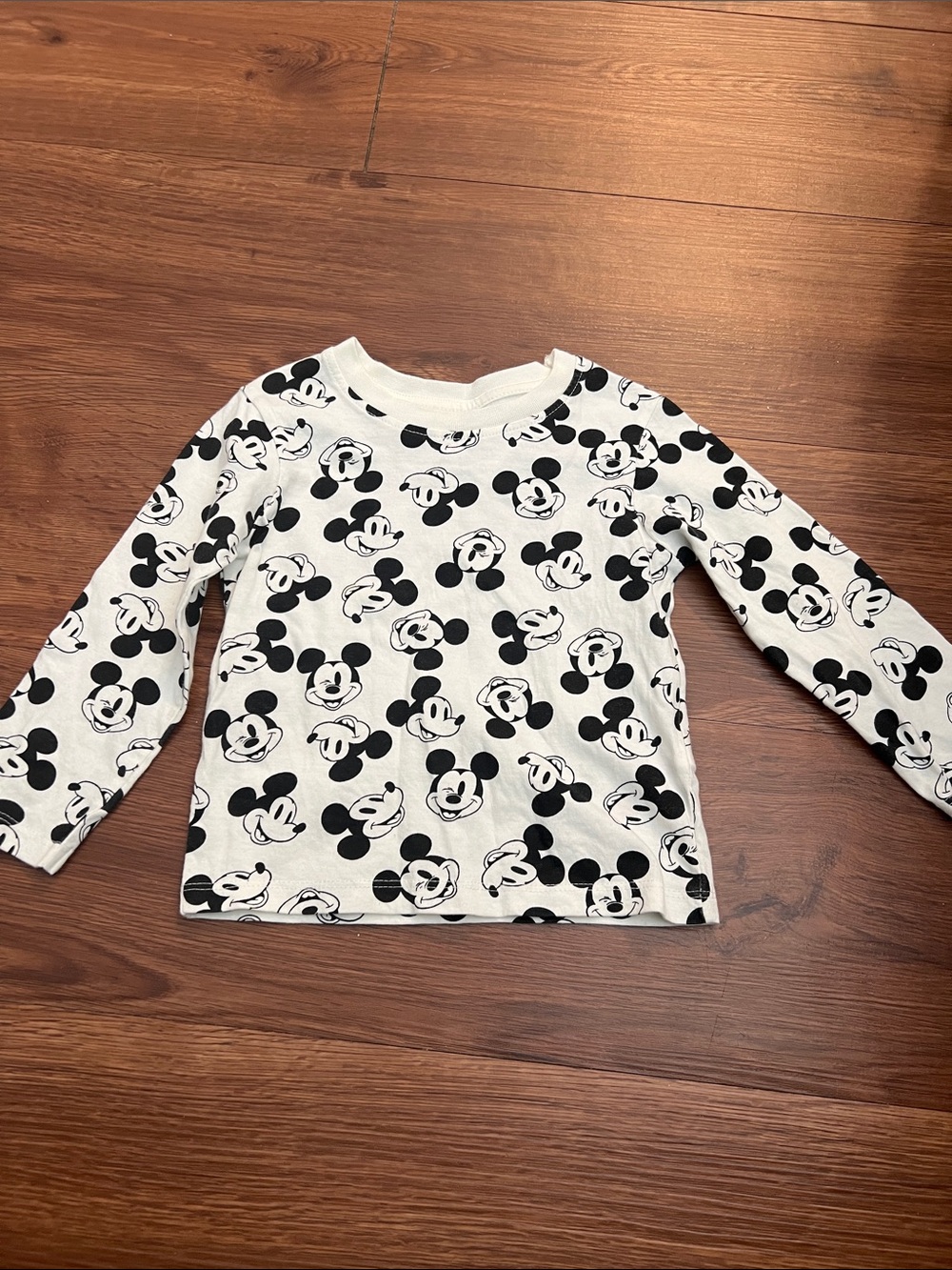 Primark Black & White Mickey Face Long Sleeve Tee